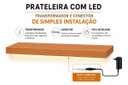 Ver imagem 4 de Prateleira MDF 30mm LED 90x20 Suporte Invisivel Italian Noce 3000k Bivolt