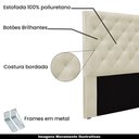 Ver imagem 4 de Cabeceira Estofada Casal Tàzio MDF-MDP Veludo Bege 140cm Gran Belo