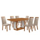 Ver imagem 2 de Mesa de Jantar Milena 180 cm Tampo MDF Laminado Canto Copo com 6 Cadeiras Aline