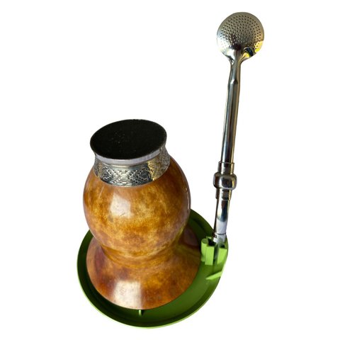 Escorredor Vira Mate 3 em 1 Cuia Bomba Chimarrão Suporte - Verde Claro