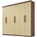 Ver imagem 1 de Guarda Roupa Leblon Castanho Linho 6 Portas 4 Gavetas D’doro
