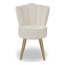 Ver imagem 2 de Cadeira para Studio Maquiagem Clinica Estética Veludo Bege Pés Dourado Bz Home Decor