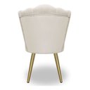 Ver imagem 5 de Cadeira para Studio Maquiagem Clinica Estética Veludo Bege Pés Dourado Bz Home Decor