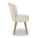 Ver imagem 3 de Cadeira para Studio Maquiagem Clinica Estética Veludo Bege Pés Dourado Bz Home Decor