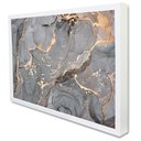 Ver imagem 2 de Quadro Decorativo Abstrato Mármore Cinza Perolado em Moldura Caixa Tacolado Moldura Trad 1cm Madeira