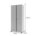 Ver imagem 6 de Armário Aço Escritório Fechadura 3 Prateleiras Cinza