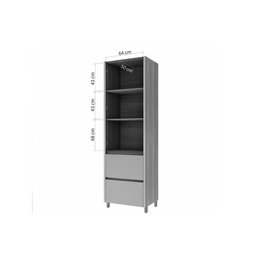 Módulo Cozinha Nesher Rainha Paneleiro C/ 2 Portas e 2 Gavetas 70cm Nature/verde - Nesher - 3
