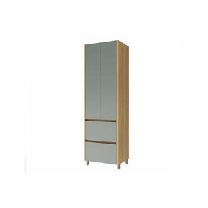 Módulo Cozinha Nesher Rainha Paneleiro C/ 2 Portas e 2 Gavetas 70cm Nature/verde - Nesher