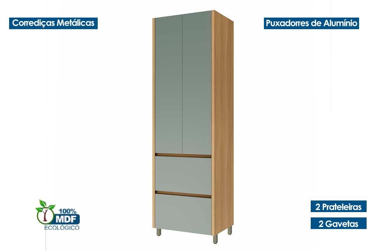 なべたろう。 Módulo Cozinha Nesher Rainha Paneleiro C/ 2 Portas e 2 Gavetas