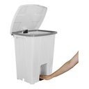 Ver imagem 5 de Cesto Plástico Quadrado Com Pedal Plástico 30l:Cinza-claro