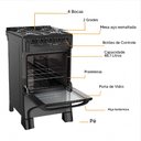 Ver imagem 3 de Fogão a Gas Mueller Mfi4bc 4 Bocas Preto Fosco Mesa Esmaltada - Bivolt