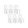 Cadeiras de Cozinha Holanda C009 Kit 6 Un Cromada - Assento Branco 106 - Kappesberg - 1