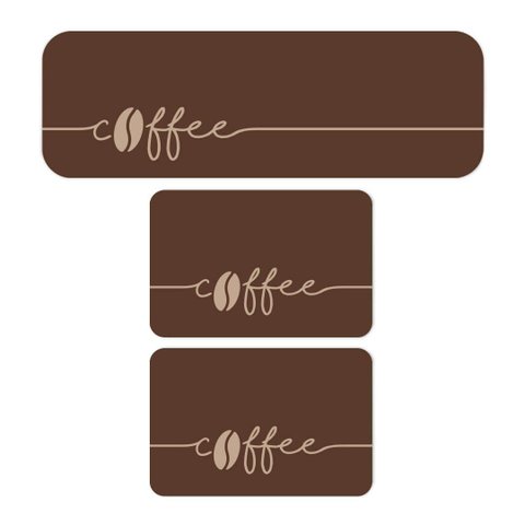 Kit de 3 Tapetes para Cozinha Grão de Café Antiderrapante