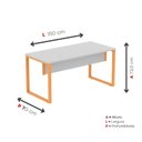 Ver imagem 4 de Escrivaninha Mesa Escritório X 150cm Industrial Cinza e Laranja Picasso