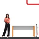 Ver imagem 5 de Escrivaninha Mesa Escritório X 150cm Industrial Cinza e Laranja Picasso