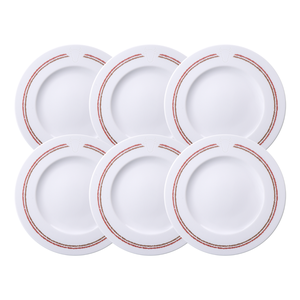 Conjunto 6 Pratos Rasos de Churrasco Classic 28cm Porcelana Tramontina
