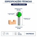 Ver imagem 2 de Fresa Ball Nose Green Haste 8mm