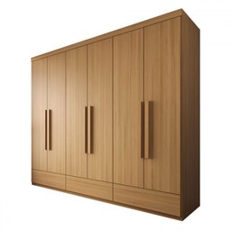 Guarda-roupa Casal Romênia 6 Portas 7 Gavetas Camaru - Panorama Móveis - 3