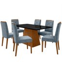 Ver imagem 2 de Conjunto Jasmin 1,60M com 6 Cadeiras Caroline Th Móveis Ype I Preto I Wd26