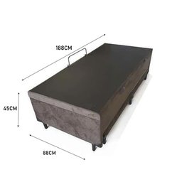 Cama Box Baú Auxiliar Solteiro Suede Espuma 8cm 45x88x188 Marrom - 3