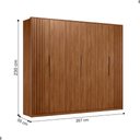 Ver imagem 3 de Guarda Roupa Casal Vera 6 Portas de Bater 6 Gavetas MDP Ripado Nogueira Touch Demóbile