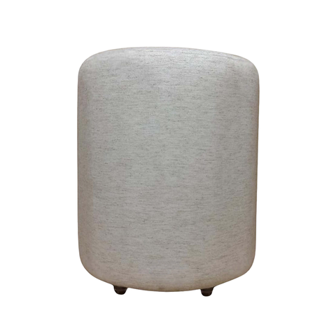 Puff Redondo Não É Segredo Linho Cru Mesclado Rodinha 40x45 Nspr11l-r