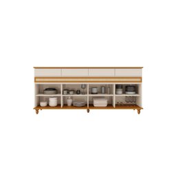 Buffet Aparador Balcão Sala Jantar Açores Off White/nogueira - 2