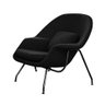 Poltrona Womb Chair com Puff Base Preta Linho Preto - 3