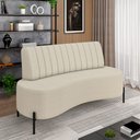 Ver imagem 1 de Sofá Living Decorativo 2 Lugares 1,35m Katara Pés de Ferro Bouclê Off White G33 - Gran Belo
