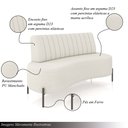 Ver imagem 3 de Sofá Living Decorativo 2 Lugares 1,35m Katara Pés de Ferro Bouclê Off White G33 - Gran Belo