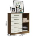 Ver imagem 3 de Comoda Mila 05 Gavetas 01 Porta 2014145 Atacama Off White Armoveis
