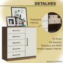 Ver imagem 5 de Comoda Mila 05 Gavetas 01 Porta 2014145 Atacama Off White Armoveis