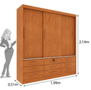 Ver imagem 2 de Guarda Roupa Chicago 3 Portas 9 Gavetas - Móveis Tcil