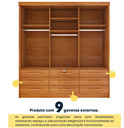 Ver imagem 4 de Guarda Roupa Chicago 3 Portas 9 Gavetas - Móveis Tcil