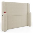 Ver imagem 3 de Cabeceira Estofada Duetto para Cama Box King 195cm com Porta Copo Bouclê Bege - Desk Design