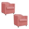 Kit 2 Poltronas Decorativa Tilla Suede Rose - 1
