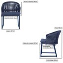 Ver imagem 2 de 3 Cadeira Noronha Aluminio Micro Pintura Azul Marinho, Tr. Telinha Corda Nautica Azul Marinho,