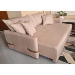 Sofá Cama Retrátil Easton 2,20m - Élpis Móveis - Linho Areia - 4