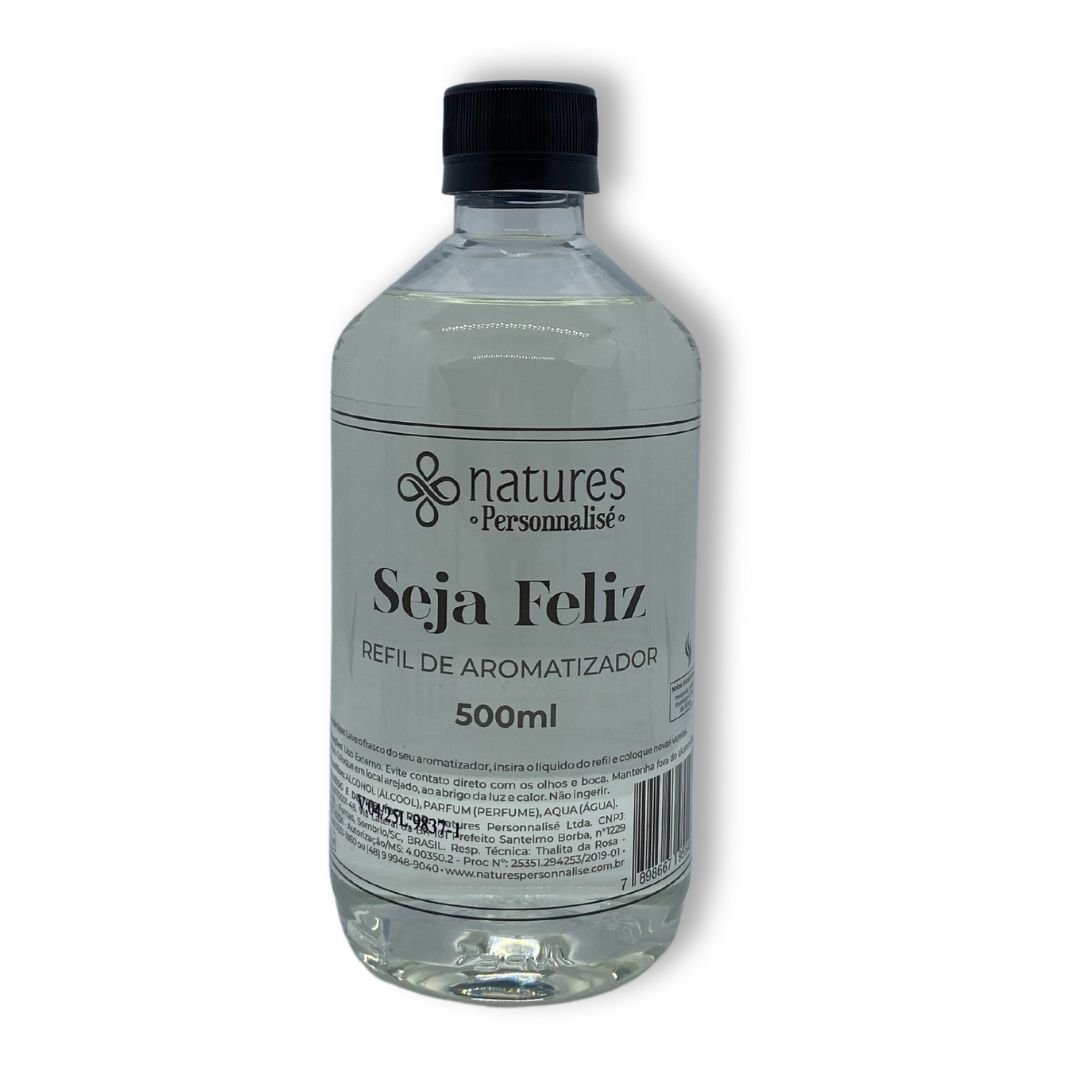 Refil Aromatizador de Ambiente Seja Feliz - 500ml Natures Personnalisé