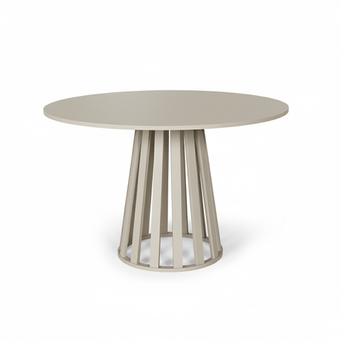 Mesa de Jantar Redonda 90cm 4 Lugares Gabi MDF Bege - Straub Web