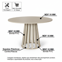 Ver imagem 2 de Mesa de Jantar Redonda 90cm 4 Lugares Gabi MDF Bege - Straub Web