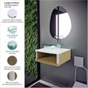 Ver imagem 5 de Lavabo e Espelho Orgânico 35cm x 43cm Wood Marrom/Branco