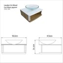 Ver imagem 3 de Lavabo e Espelho Orgânico 35cm x 43cm Wood Marrom/Branco