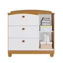 Ver imagem 4 de Cômoda Infantil 3 Gavetas 1 Porta Quarto Criança Multiuso Enxoval do Bebê 100% Mdf Cor Branco/nature