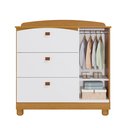 Ver imagem 3 de Cômoda Infantil 3 Gavetas 1 Porta Quarto Criança Multiuso Enxoval do Bebê 100% Mdf Cor Branco/nature