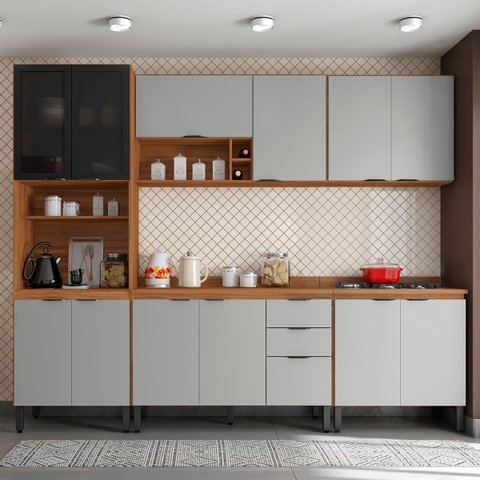 Cozinha Modulada Firenze Fi0014 Amêndola Touch Nude Prime Tx - Demóbile