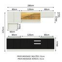 Ver imagem 4 de Cozinha Completa Armário Balcão Branco/Preto Madesa