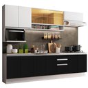 Ver imagem 1 de Cozinha Completa Armário Balcão Branco/Preto Madesa