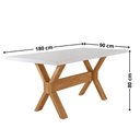 Ver imagem 2 de Mesa para Sala de Jantar Star 180cm Tampo Canto Moeda Vidro Cinamomo Imbua/ Laqueado Off