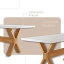Ver imagem 3 de Mesa para Sala de Jantar Star 180cm Tampo Canto Moeda Vidro Cinamomo Imbua/ Laqueado Off